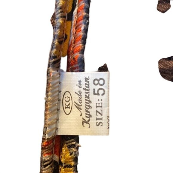 Handmade Kyrgyz Multicolor Quilted Vest With Ethnic Swirl Patterns Size 58 Woode - Picture 2 of 5